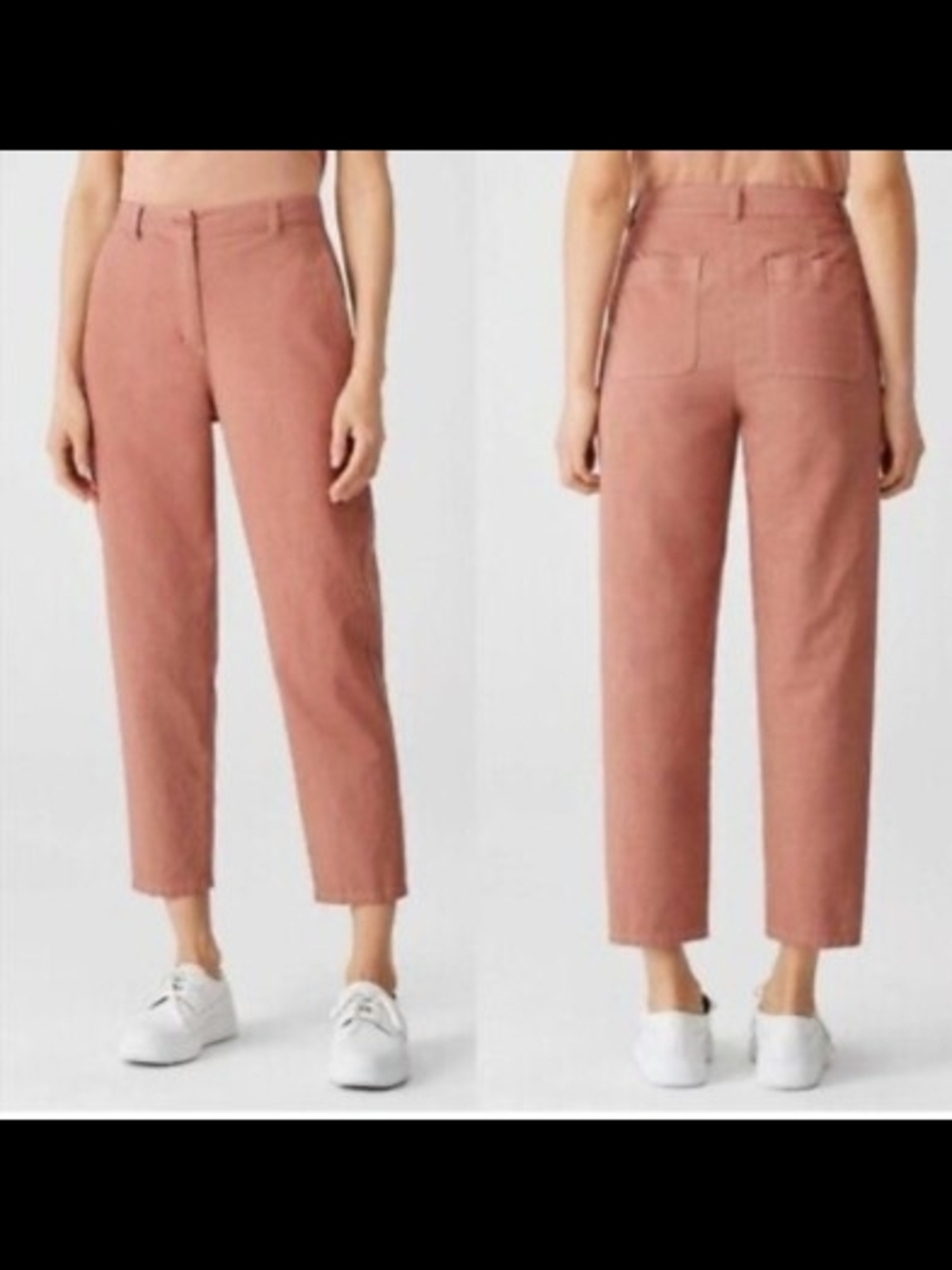 Eileen Fisher Organic Cotton Hemp Blend Crop Pants Burnt Oramge 18